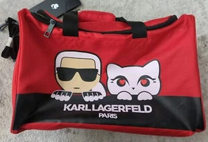 Karl Lagerfeld Paris Rojo Diseñador Bolsa de Viaje Gimnasio Nuevo con Etiquetas - Imagen 1 de 5