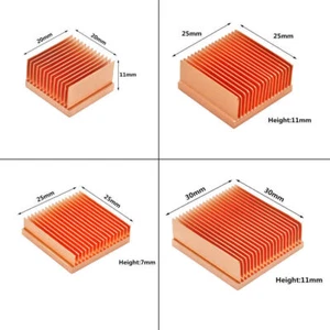 Pure Copper Heatsink DIY Heat Sink Radiator Cooling Cooler for Raspberry PI - Afbeelding 1 van 28