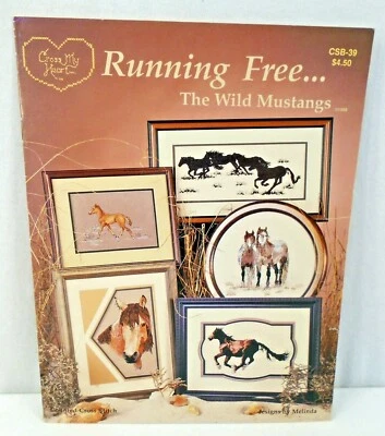 Running Free The Wild Mustangs CSB39 Cross My Heart Cross Stitch Pattern Leaflet - Image 1 of 2