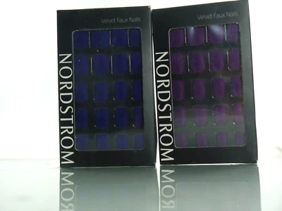 LOTE DE 2 CLAVOS PRE PEGAMENTO IMITACIÓN TERCIOPELO NORDSTROM EN AZUL MARINO + PÚRPURA (20 PIEZAS EAC Foto 1 de 3