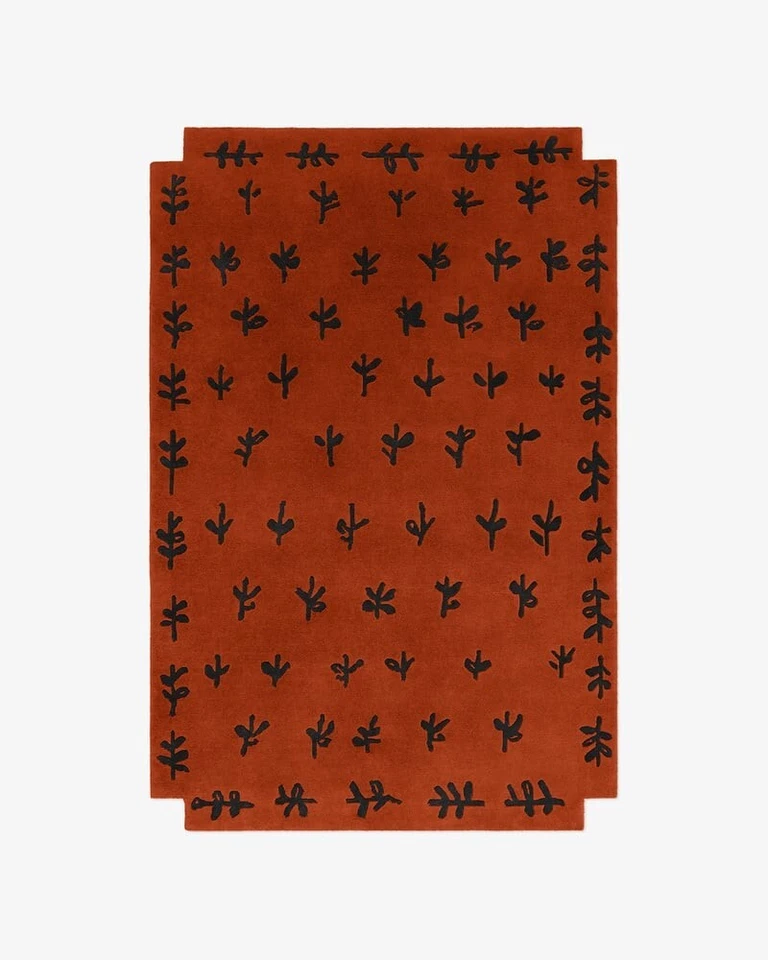 Big Budss Red/Rust KN Tufted Green rug woolen Area Rug Hand tufted For Any Room - Image 1 of 4