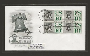 1960 US 10c Block Of 4 International Air Mail Liberty Bell Lincoln FDC #C57 - Picture 1 of 2