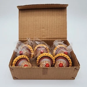 1983 Hallmark Merry Miniatures Thanksgiving Turkey Set 6 With Shipper Box RARE - Picture 1 of 9