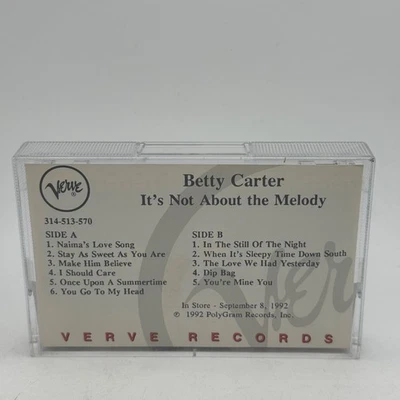 Betty Carter It's Not About The Melody Cassette 1992 Verve Records Advance PROMO - Image 1 of 4