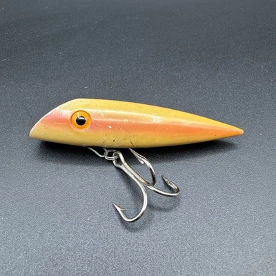 Винтажная рыболовная приманка Wee Louie Bill Minser 4 дюйма с лососевой вилкой, жемчужно-розовая - Изображение 1 из 4