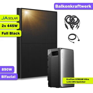890W Balkonkraftwerk EcoFlow STREAM Ultra 1,92kWh Speicher –  mit Halterung - Bild 1 von 5
