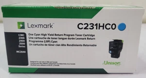 Original Lexmark C231HC0 Rückgabe-Tonerkassette Cyan mit hoher Kapazität - Bild 1 von 6