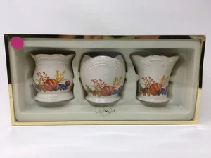 Lenox Pumkin Votives Porzellan Teelicht Kerzenhalter Autumn Harvest - 3er Set - Bild 1 von 6