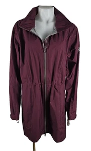 Kuhl Womens Projekt JETSTREAM TRENCH Burgundy Nylon Hooded Rain Jacket Sz XL - Picture 1 of 5