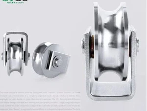 2 Pack 2" inch Sliding Gate Roller 304 SS U Groove Type Wheel Track Rail Bracket - Picture 1 of 2