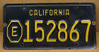 Vintage Rare Nice  1963 California CA Exempt Black License Plate Unrestored