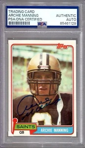 ARCHIE MANNING HAND SIGNED 1981 TOPPS FOOTBALL TRADING CARD PSA SLABBED - Picture 1 of 1