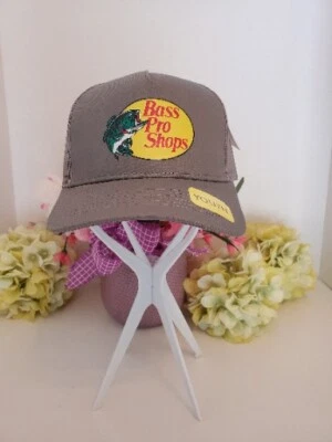 Logo Bass Pro Shops ~ Juvenil ~ Malla Snap-back Sombrero Pesca y Aire Libre ~ Gris ~ Nuevo Foto 1 de 4