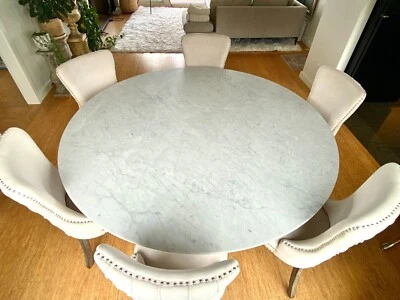 Mesa de comedor de mármol de 72" para restauración Foto 1 de 4