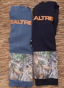 REALTREE LOGO MENS MID WEIGHT CHARCOAL or BLACK W/CAMO POLY HOODIE LIST $60 - Picture 1 of 11