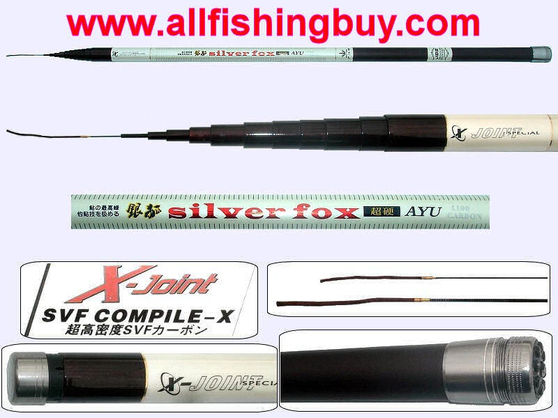 Caña de pescar telescópica 36 ft 12 secciones 98 % carbono SVF fabricada en Japón Foto 1 de 1