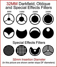 32mm Microscope Darkfield Oblique and  Special Effects Filters