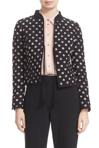 Giacca trapuntata Kate Spade New York Ditsy seta floreale nuova con etichette taglia 2 $448