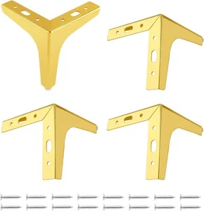 4PCS 6 Inch Gold Metal Furniture Legs Feets Heavy Duty Triangle Table Chair U2 - Picture 1 of 8