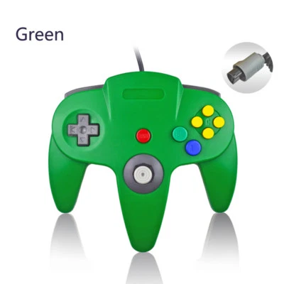 New Green N64 Wired classic Controller Joystick Gamepad for Nintendo 64 Console - Image 1 of 2