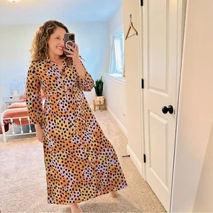 ASOS Maternity Purple Orange Animal Printed Maxi Dress Medium - Picture 1 of 10