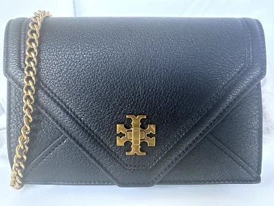 全新 Tory Burch 迷你 Kira 斜挎包 黑色包 皮革 — 第 1/4 张图片