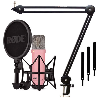 Rode NT1 Signature Pink Studio-Mikrofon mit Gelenkarm-Stativ - Bild 1 von 4