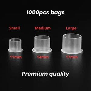 1000pcs Tattoo Ink Caps – Flat Base, Clear premium, Disposable Pigment Cups – UK - Picture 1 of 6