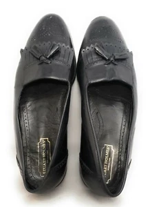 Stuart Holmes 11M Black Leather Kiltie Tassel Leather Shoes - Picture 1 of 3