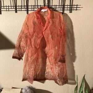 Rene Derhy Gorgeous Classic Floral Blouse S Flower Motif Pink Blue Red Cream - Picture 1 of 7