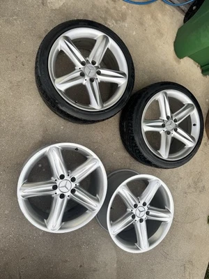 18" Wheel Rim Set + OEM 03-06 Mercedes R230 SL500 SL600 - Image 1 of 4