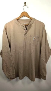 Carhartt Henley T Shirt Size XL Outdoor Winter Knit Logo Workwear Utility STAINS - Picture 1 of 12