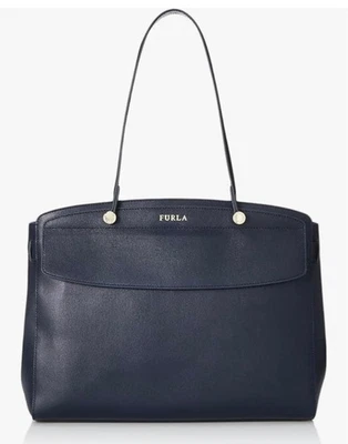 FURLA Navy Leather Tote Bag US TAX Includ - Image 1 of 4