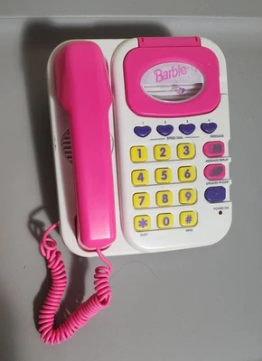Barbie Super Talking Corded Phone Answering Machine 1996 Tested And Working  - Image 1 of 4