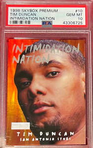 1998 SKYBOX PREMIUM INTIMIDATION NATION TIM DUNCAN POP 3 PSA 10