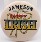 Vintage Jameson Irish Whiskey Party Pinback Button Green Clover Advertising