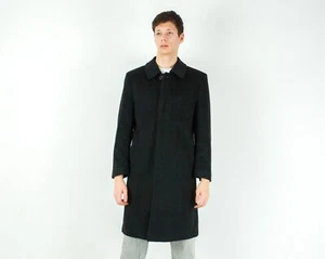 WEYRER Loden Men L Wool Trench UK 42 US Jacket Over Coat Mac Warm Outerwear VTG - Picture 1 of 7