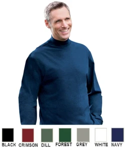 Devon & Jones D420 Adult Long Sleeve Sueded Cotton Mock Turtleneck Jersey - Picture 1 of 50