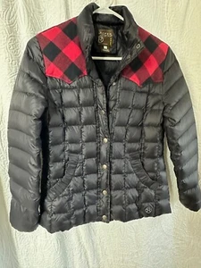 Roper Black Puffer Jacket Size Small Buffalo Plaid Lightweight Outdoor - Picture 1 of 9