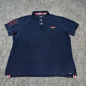 Superdry Poloshirt Herren XXL Blau Baumwolle Kragen Rippbündchen Kurzarm - Bild 1 von 11