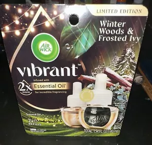 Air Wick Vibrant Plugin Scented Oil Refill 2ct Winter Woods & Frosted Ivy - Picture 1 of 1