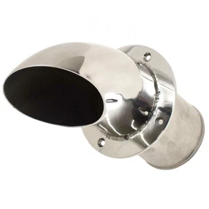 PCM Boat Exhaust Tip 10098 | Stainless Steel 90° Turn Down 13° Flange - Picture 1 of 4