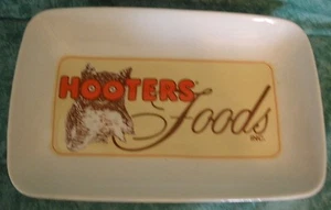 HTF!~HOOTERS FOOD APPETIZER WING DISH~RECTANGLE~CERAMIC~OWL LOGO - Picture 1 of 4