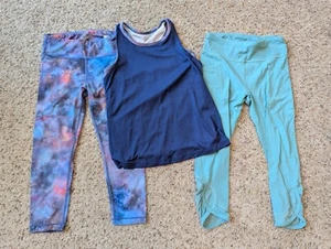 Lot Of 3 Pieces Athleta Girl Capri Leggings/Tank Top, Girls Size Large - Picture 1 of 9