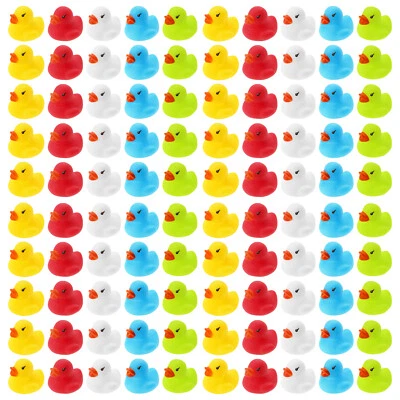 WELLGRO® 100 WELLGRO Badeenten 3cm Quietscheente Gummiente Schwimmente Enten Plastikente