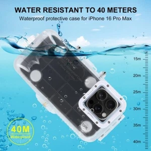 40m Underwater Waterproof Diving housing Case Cover Cage For iPhone 16 Pro Max - Picture 1 of 10