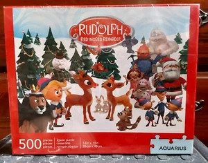 Rompecabezas Rudolph Red Nosed Reindeer Navidad 500 piezas 2018 Acuario nuevo - Imagen 1 de 3