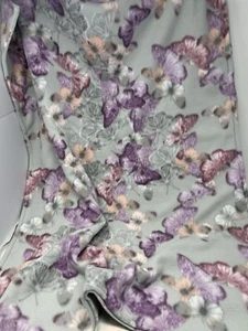 Fleece Throw Gray w/Mauve Butterflies 36"x29" Double layer Hand made - Picture 1 of 3