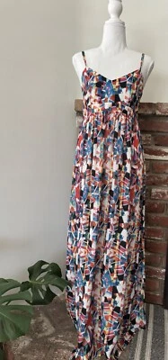 Felicity & Coco Long Colorful Sweetheart Maxi Dress Sz L Petite  - Image 1 of 4