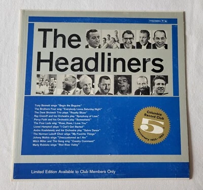 Various – The Headliners LP US 1960 Club Edition Hollywood Press - Image 1 of 4